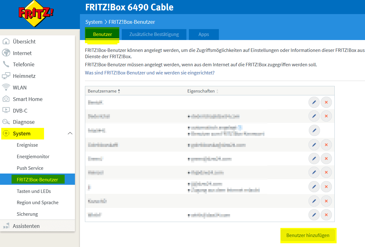 VPN User hinzufügen FritzBox